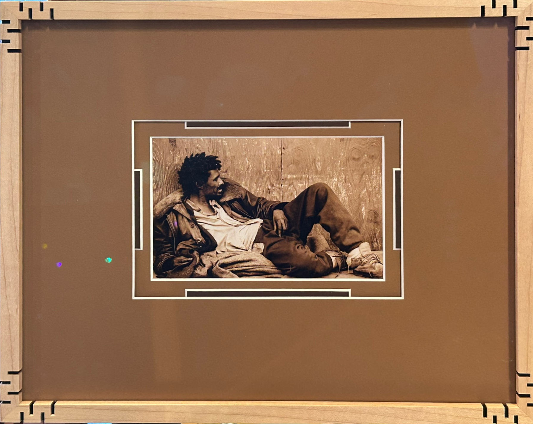 New York street photography in Daedalian maple Meander frame with museum glass.